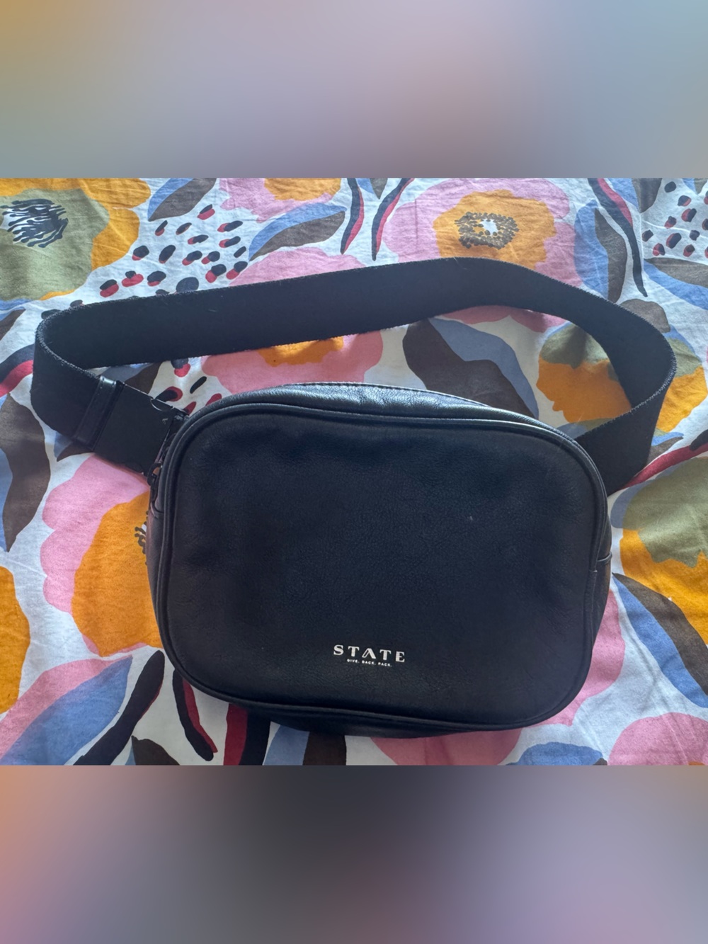 STATE Black Leather Sling Belt Bag /fanny pack/waist pack